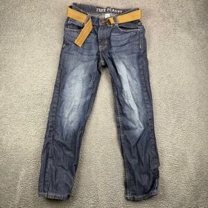 Free Planet Boys Jeans Size‎ 12 Blue Denim Belted Straight Leg Casual Pants
